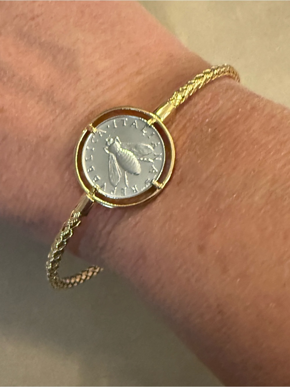 Italian Bee Lira Cuff Bracelet